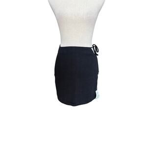 ASOS Topshop Linen Blend Side-Tie Black Mini Skirt, size 2, NWT!